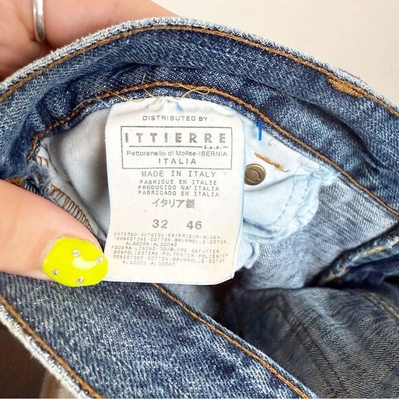 Roberto Cavalli Y2K 90s Low Rise Bootcut Distressed Denim Chain Jeans Size 32 - Picture 12 of 12
